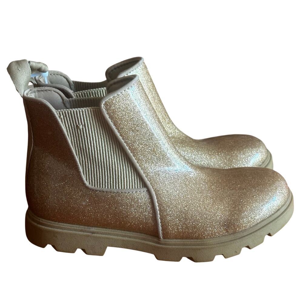 NATIVE Kensington Treklite Glitter Boots sz 5 Gold Rainboots